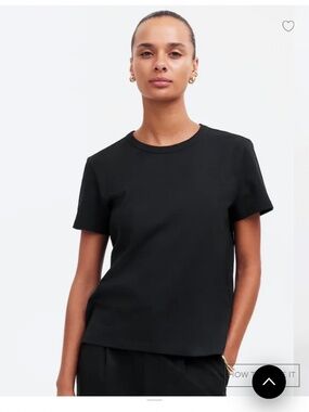 NWT Madewell Black The Perfect Crewneck Tee Allday Jersey Knit Size Medium